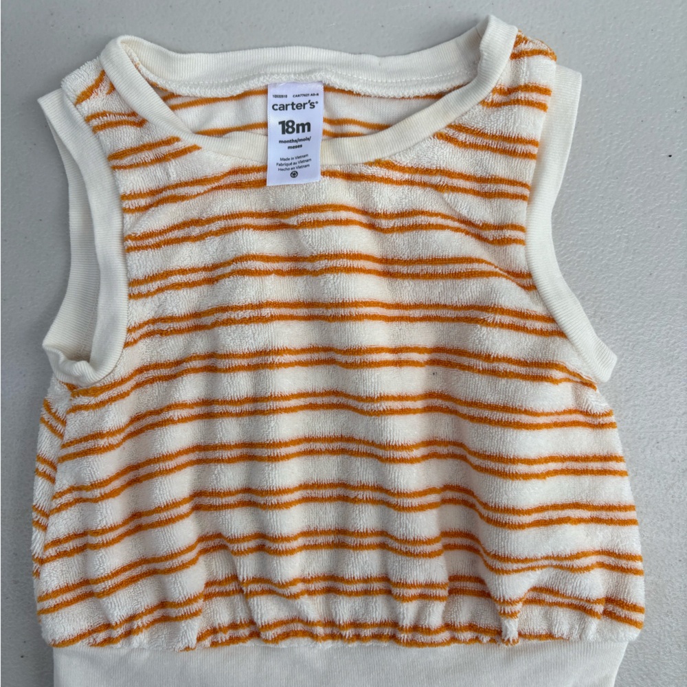 Carter's Orange and White Striped Baby Bib